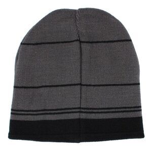Grand Sierra Men's Reversible Stripe to Solid Winter Beanie Hat